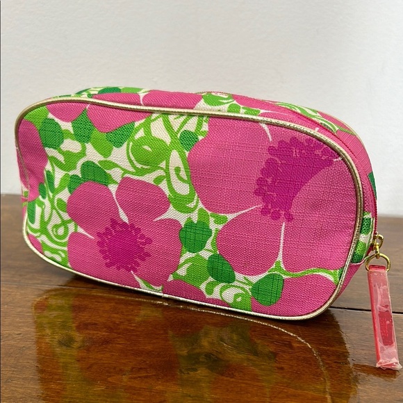 Lily Pulitzer for Estee Lauder Pink Floral Cosmetic Bag Makeup Organize Travel - Picture 3 of 8